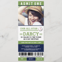 Baseball Bat Mitzvah Invites