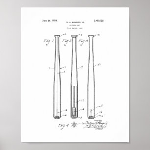 Baseball Bat Patent Poster