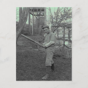 \Baseball Bat Photography Vintage Father's Day Postcard