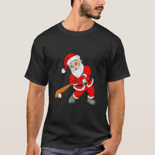 Baseball Bat Pjs For Men Xmas Pajamas Adults Sant T-Shirt