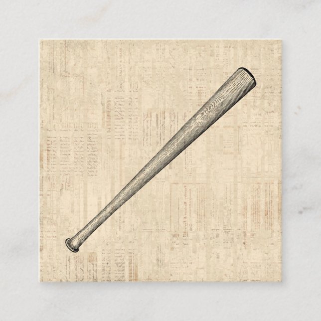 Baseball Bat Sports Art Design Enclosure Card (Front)