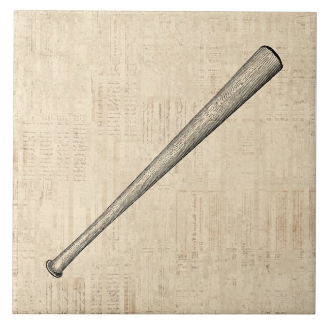 Baseball Bat Sports Art Design Tile (Front)
