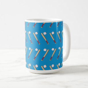 Baseball Bat with Ball Pattern Coffee Mug