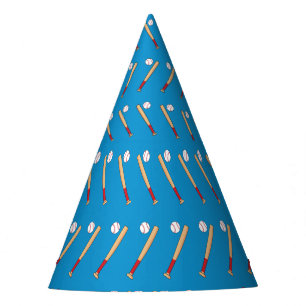Baseball Bat with Ball Pattern Party Hat