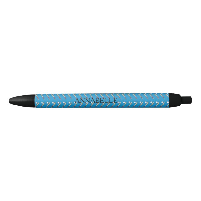 Baseball Bat with Ball Personalise Black Ink Pen (Front)