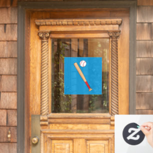 Baseball Bat with Ball Window Cling