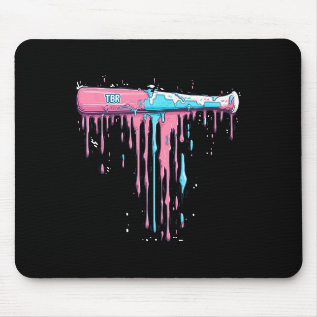 Baseball Bat With Sprinkles Drip For Baseball Play Mouse Mat (Front)