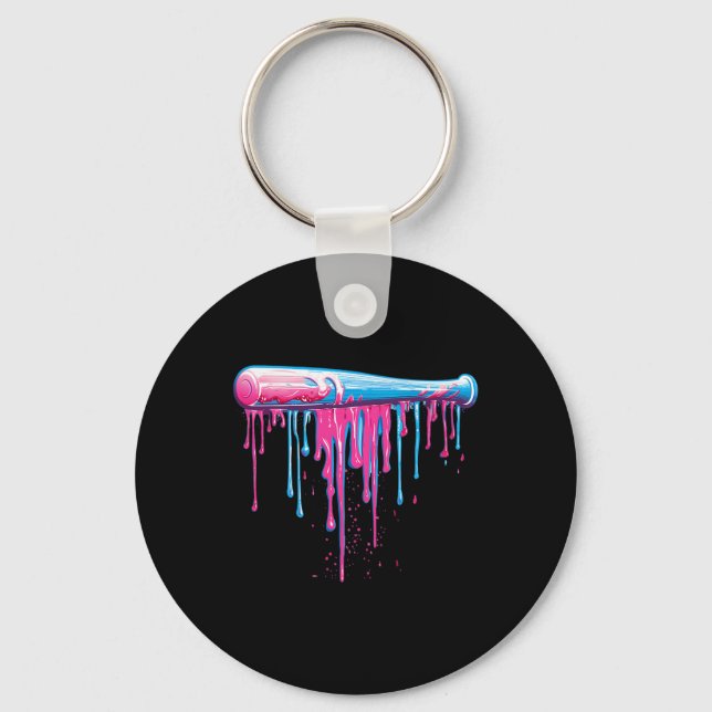Baseball Bat With Sprinkles Drip For Men Boys  Key Ring (Front)