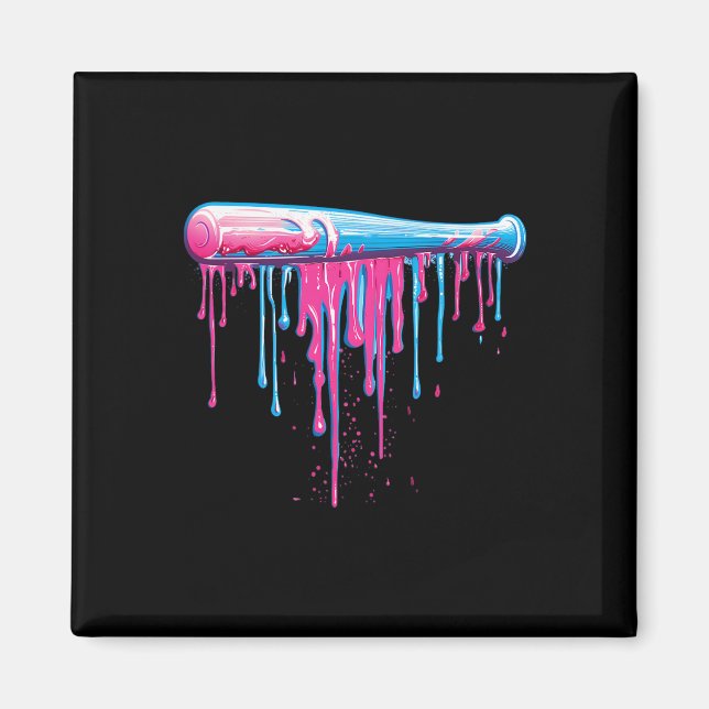 Baseball Bat With Sprinkles Drip For Men Boys  Magnet (Front)