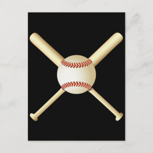 BASEBALL BATS AND BALL POSTCARD