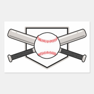 Baseball Bats and Ball Rectangular Sticker