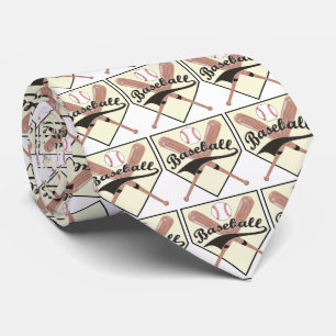 Baseball Bats Ball and Base Necktie