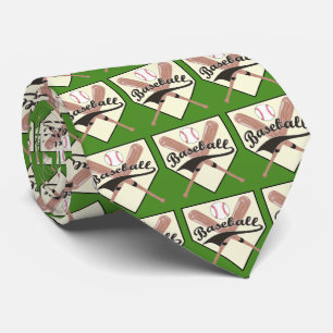 Baseball Bats Ball and Base Necktie