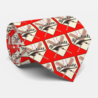 Baseball Bats Ball and Base Necktie