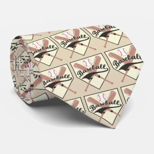 Baseball Bats Ball and Base Necktie