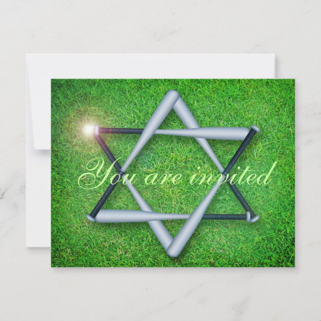 Baseball bats Bar/Bat Mitzvah invitation (Front)