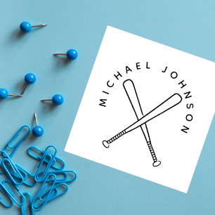 Baseball Bats Custom Name Sport Rubber Stamp