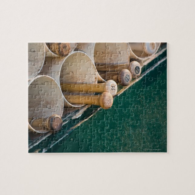 Baseball bats in the dugout jigsaw puzzle (Horizontal)