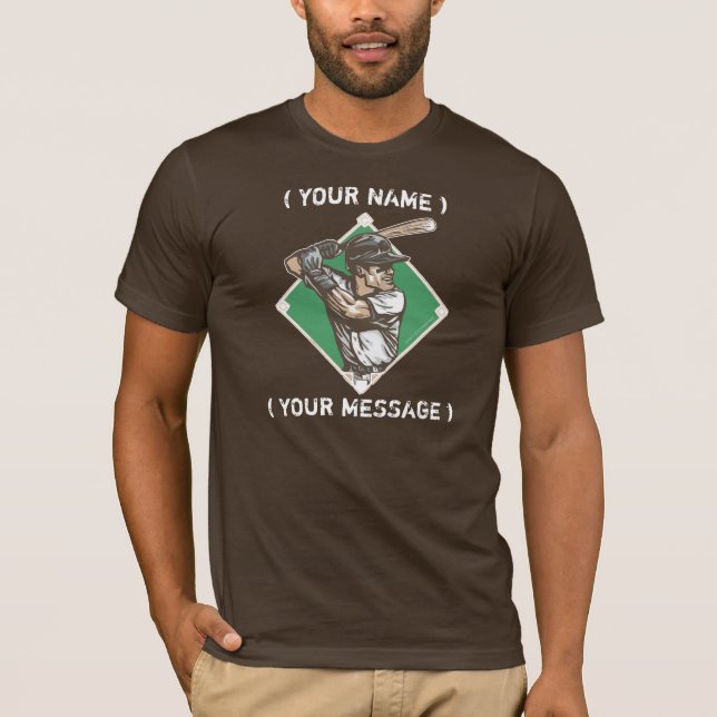 Baseball Batter Customisable T-Shirt (Front)