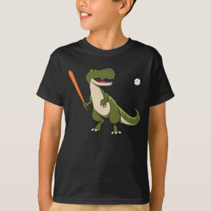 Baseball Batter Dinosaur T-Rex T-Shirt