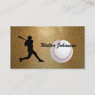 Baseball Batter silhouette Baseball custom Business Card