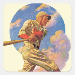 Baseball Batter Square Sticker