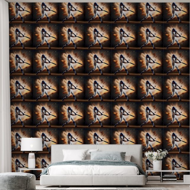 Baseball Batter Super Play, Wallpaper (Bedroom)