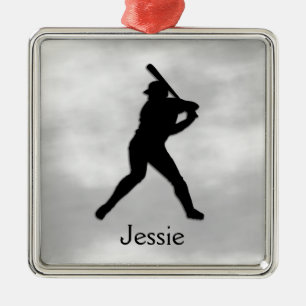 Baseball Batter Up Personalised Metal Tree Decoration