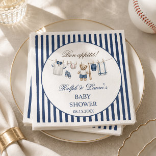 Baseball Bear Baby Shower Napkin