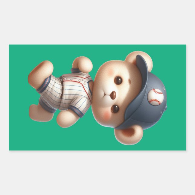 Baseball bears 1 rectangular sticker (Front)