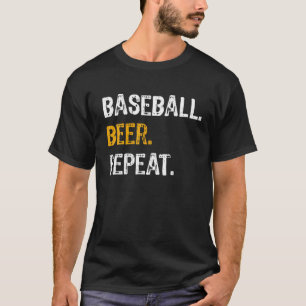 Baseball Beer Repeat Shirt, For Baseball Lovers T-Shirt