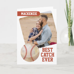 Baseball Best Catch Ever Personalized Photo Holiday Card