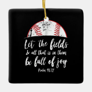 Baseball Bible Verse  Cute Christian Psalm 96 Ceramic Ornament