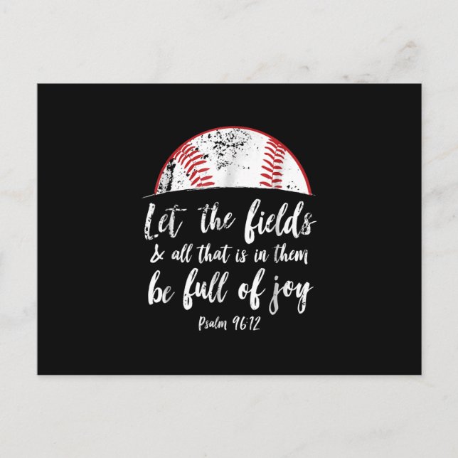 Baseball Bible Verse  Cute Christian Psalm 96 Postcard (Front)