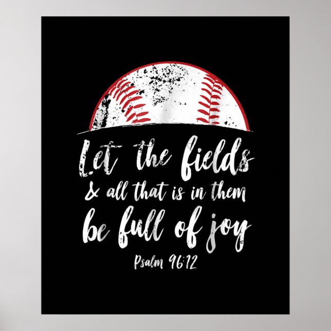 Baseball Bible Verse  Cute Christian Psalm 96 Poster (Front)