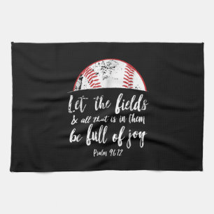 Baseball Bible Verse  Cute Christian Psalm 96 Tea Towel