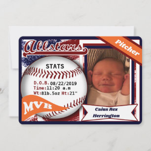 Baseball Birth Announcement