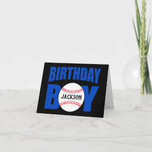 Baseball Birthday Boy Custom Baseball Player Name Card