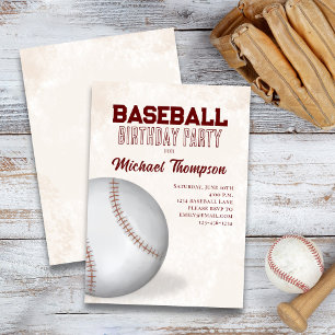Baseball Birthday Boy Cute Custom Invitation