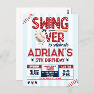 Baseball birthday boy postcard