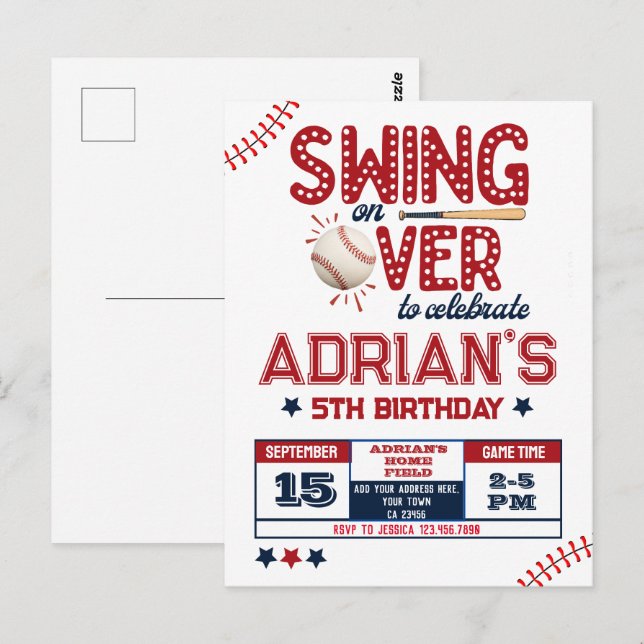 Baseball birthday boy  postcard (Front/Back)