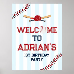Baseball birthday boy poster