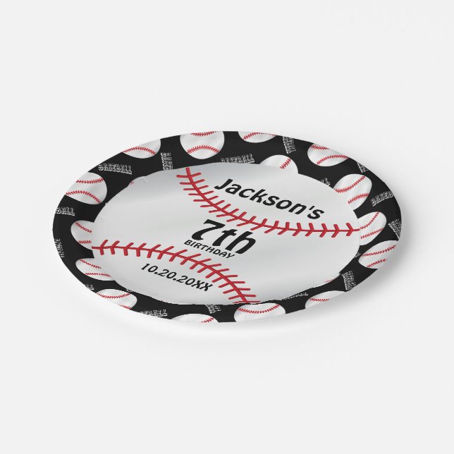 *Baseball Birthday Design | Personalise Paper Plate (Angled)