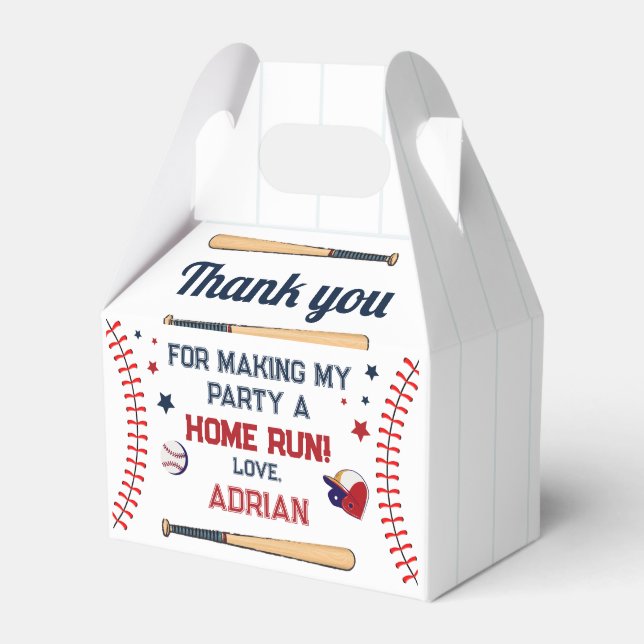 Baseball Birthday Favour Box (Front Side)