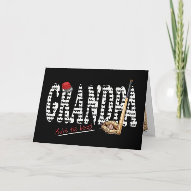 Baseball Birthday for Grandpa  Card (Front)