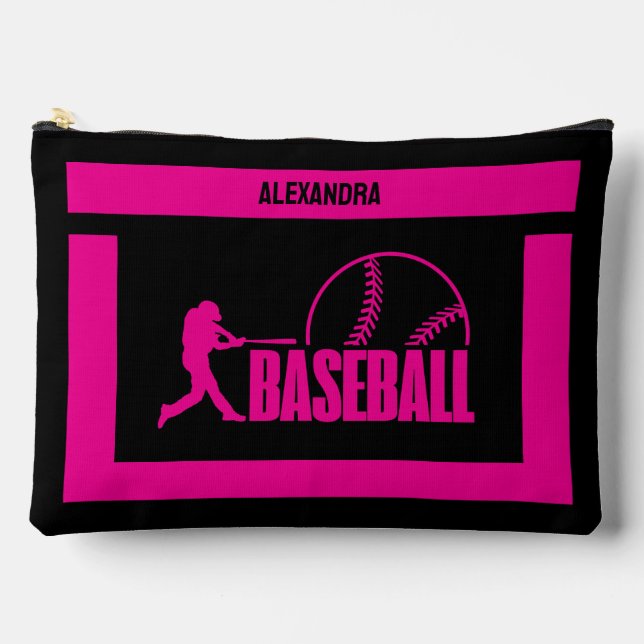 Baseball Birthday Gift, Baseball Player Girl,  Accessory Pouch (Front)