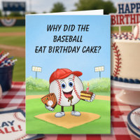 Baseball Birthday Humour Cake Slice Grand Slam Fun