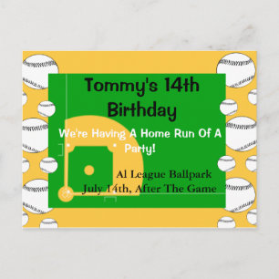 Baseball Birthday Invitation
