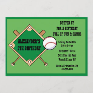 Baseball Birthday Invitation