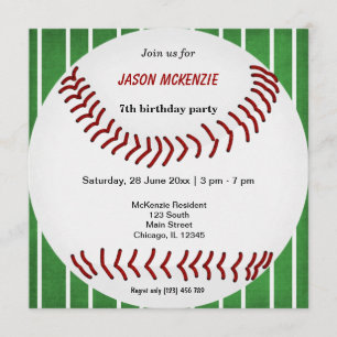 Baseball Birthday Invitation